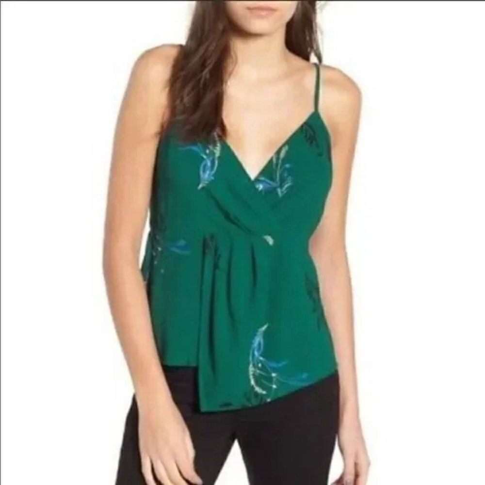 LEITH | Floral Surplice Asymmetrical Camisole - [size Small in Green]